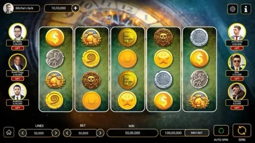 game play coin theme slot game interface screen
